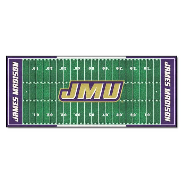 FANMATS NCAA James Madison University 2.5 ft. x 6 ft. Football Field Runner Rug