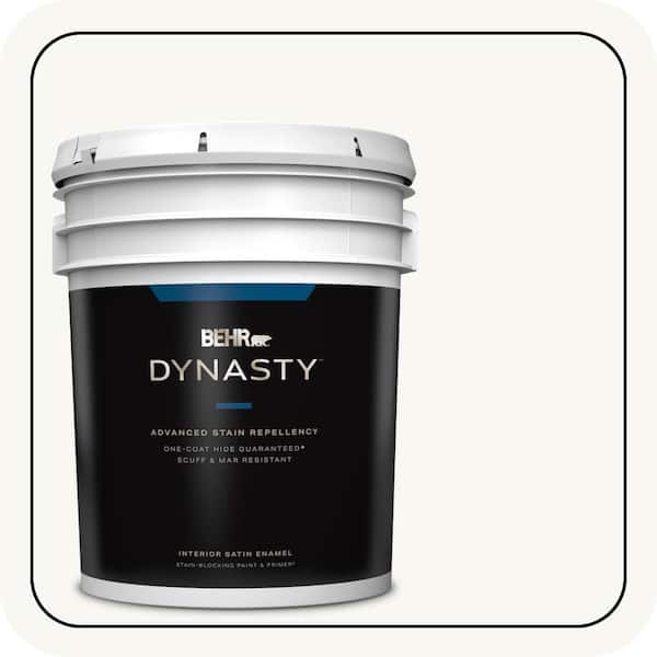 BEHR DYNASTY 5 gal. #PPU18-06 Ultra Pure White Satin Enamel Interior Stain-Blocking Paint & Primer