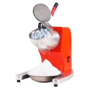 Ice Shaver 3520 oz ./H Electric Snow Cone Machine Stainless Steel 300-Watt Ice Crushers Machine with 4 Blades, Orange