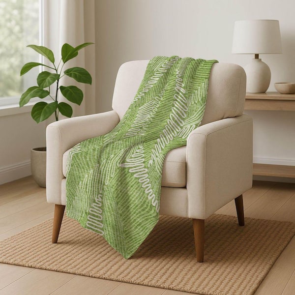 Premium Machine Washable ASB904 Lime 50 in. x 70 in. Sherpa Throw Blanket