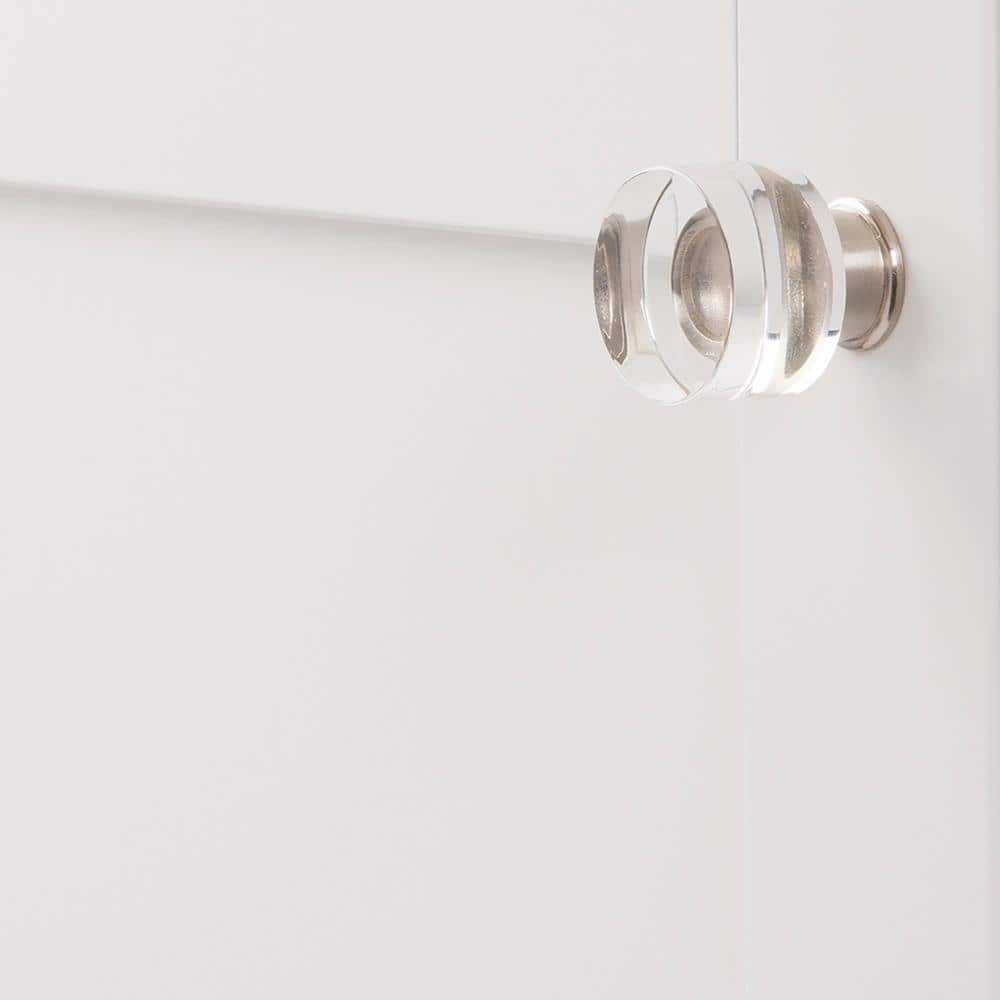 1.25" Clear Acrylic and Nickel Modern Mushroom Knob