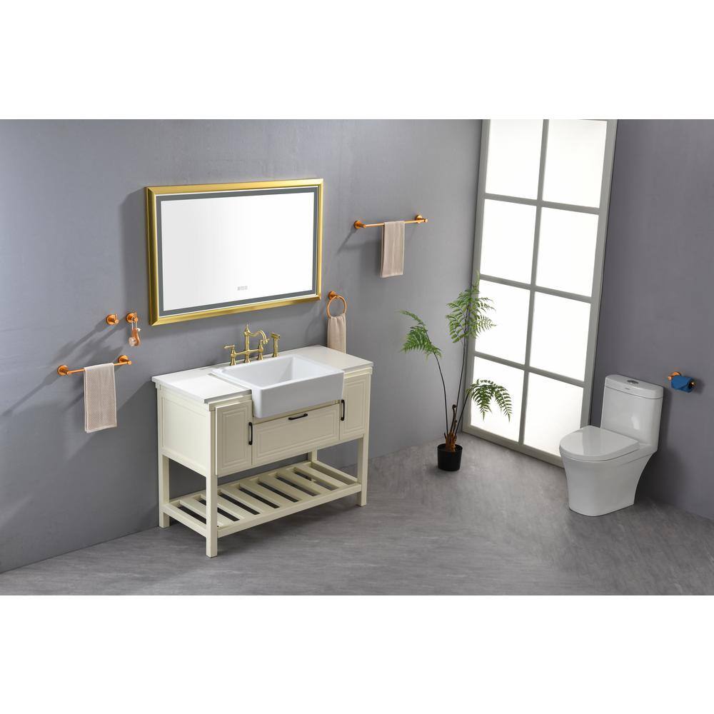 Large Gold Aluminum Frameless LED Bathroom Vanity Mirror