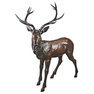 67 in. H Standing Deer Buck Cast Bronze Garden Statue