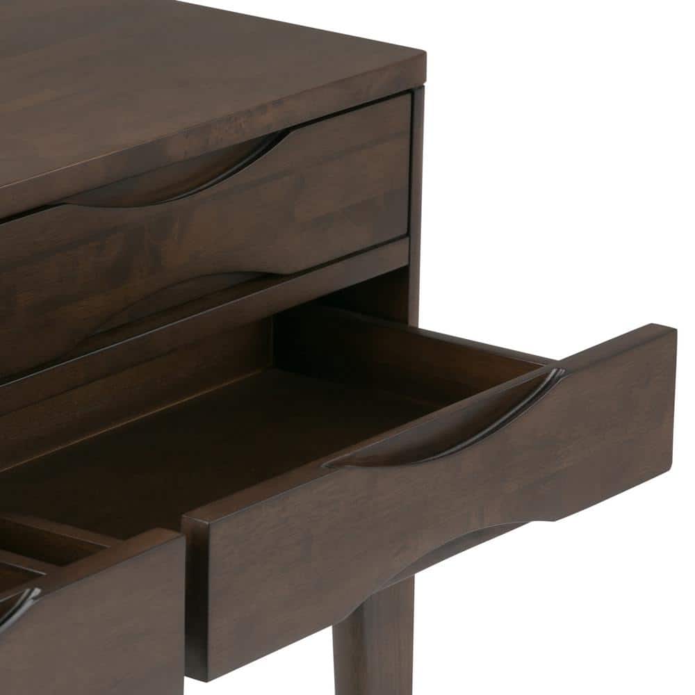 Harper 40" Walnut Brown Solid Wood Hallway Console Table with Storage