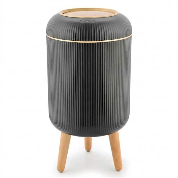 2.6 Gal. Black Cylindrical Smart Sensor Plastic Trash Can