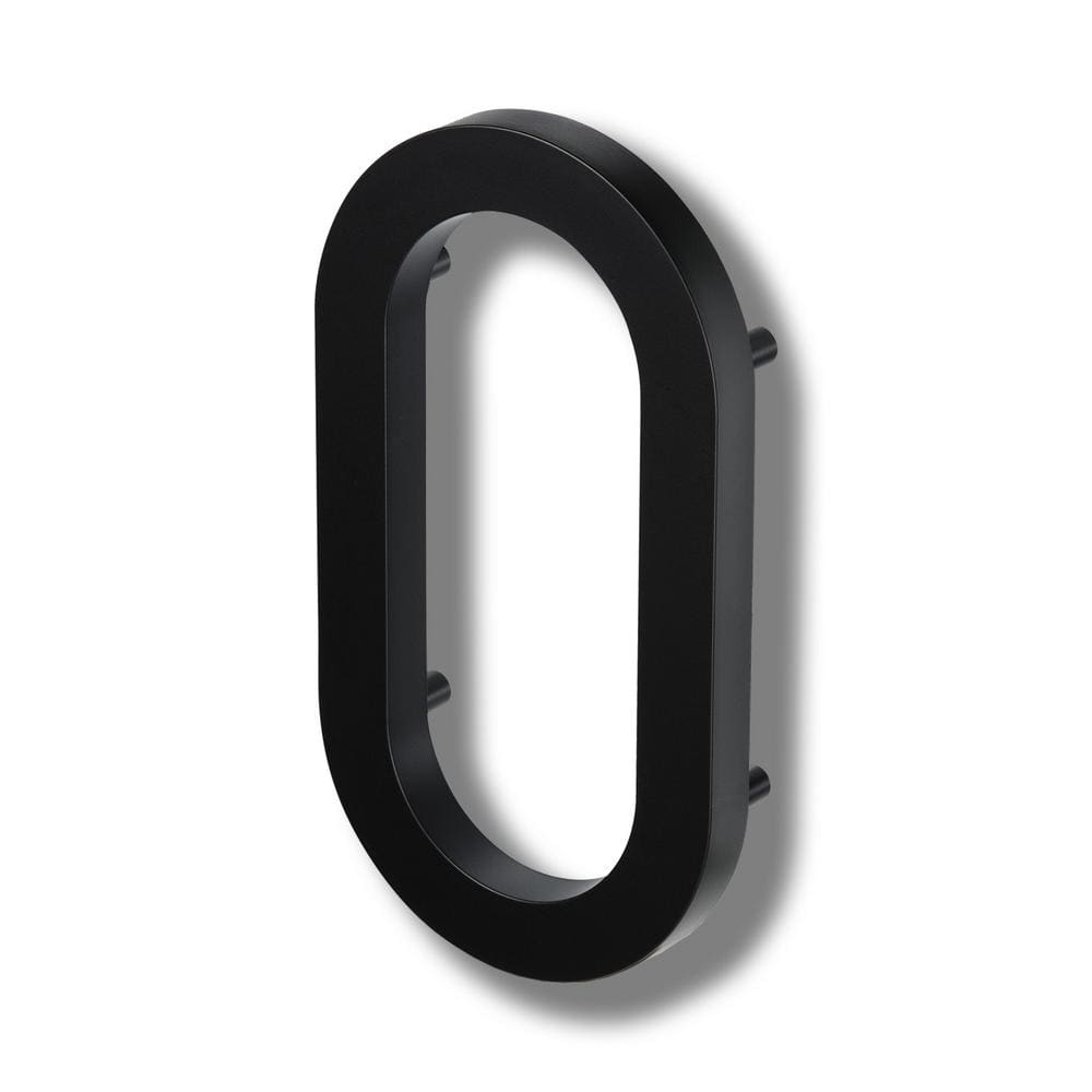 Elite 10 in. Floating Modern Oversized Cast Aluminum Black House Number #0
