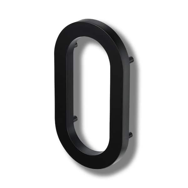 Elite 10 in. Floating Modern Oversized Cast Aluminum Black House Number #0