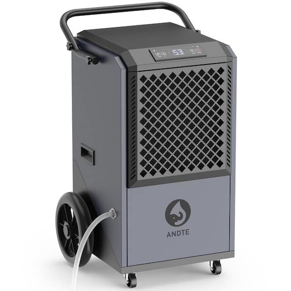 305 pt. 9,000 sq. ft. Bucketless Commercial/Industrial Dehumidifier in. Black, Simple operation, 417CFM airflow