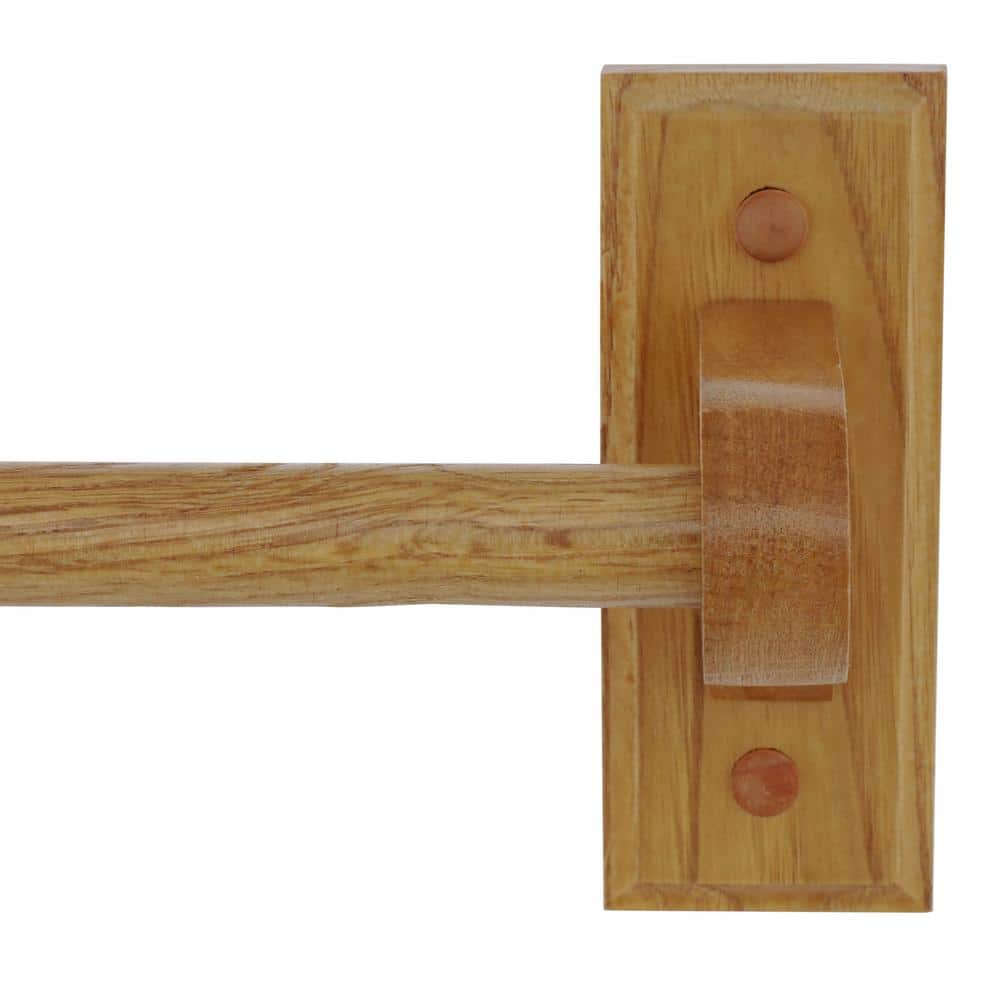 Honey Oak 4-Piece Bathroom Hardware Kit with Towel Bar