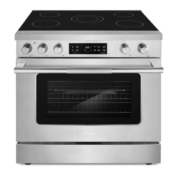 36 in. Stellar Collection 5.8 cu. ft. Electric Range, 5-Burner Ceramic Glass Cooktop, Convection Oven, Stainless Steel