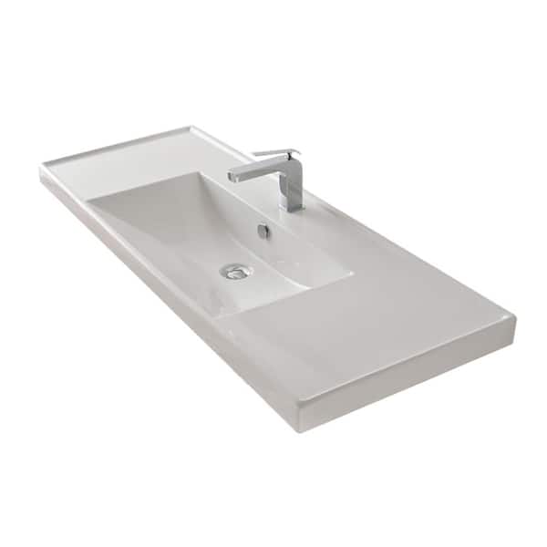 Nameeks ML Wall Mounted Sink in White Scarabeo 3007-One Hole - The Home ...