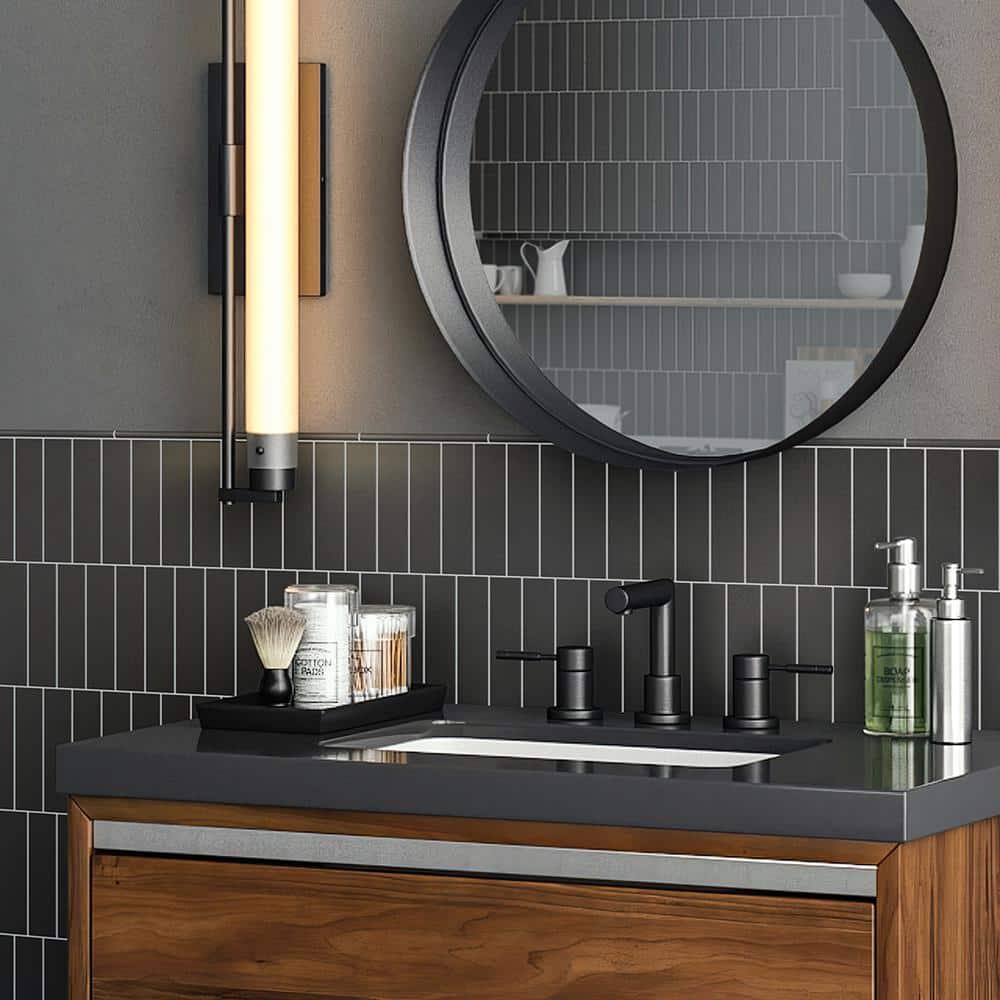 Matte Black Ceramic Subway Wall and Floor Tile