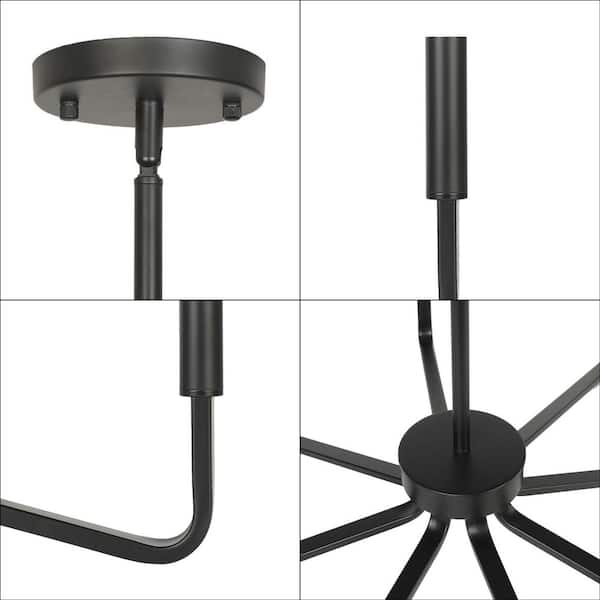TOZING Modern 8-Light Black Candlestick Chandelier Transitional