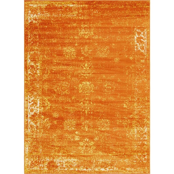 Unique Loom Sofia Casino Orange 7' 0 x 10' 0 Area Rug