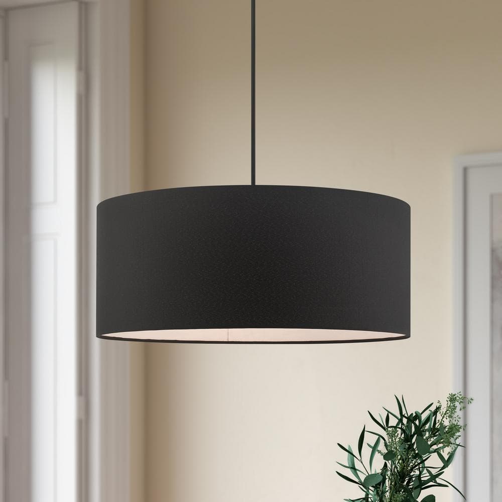 Bainbridge Matte Black Nickel 3-Light LED Drum Pendant