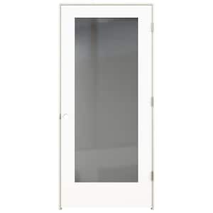 36 in. x 80 in. Tria Modern White Left-Hand Mirrored Glass Molded Composite Single Prehung Interior Door