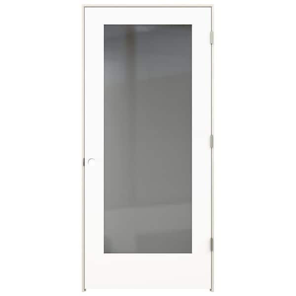 JELD-WEN 36 in. x 80 in. Tria Modern White Left-Hand Mirrored Glass Molded Composite Single Prehung Interior Door