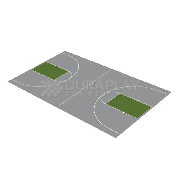 DuraPlay 43 ft. 10 in. x 75 ft. 7 in. Gray and Slate Green Full Court Basketball Kit