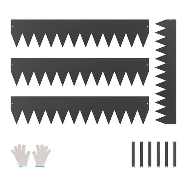 40 in. x 8 in. x 0.06 in. Rust-Resistant Metal Landscape Edging 4 PacksGarden Edging Border, Black