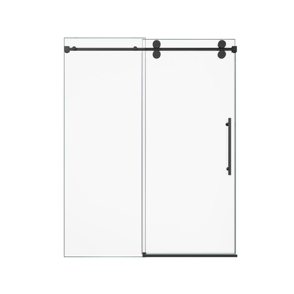 44 in. - 48 in. W x 76 in. H Sliding Frameless Shower Door in Matte Black Finish with Clear Tempered Glass price history on PriceWatchPro