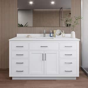 Beckett TK 60 in. W x 22 in. D x 35 in. H Single Bath Vanity in White with White Cultured Marble Top