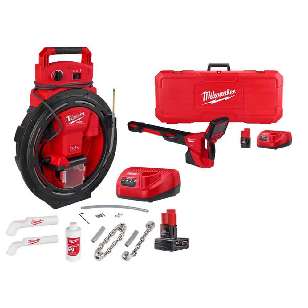 M12 12-Volt FUEL High-Speed Flexible Shaft Drain Cleaner​ for 1-1/4 in.-2 in. Pipe & M12 Handheld Pipeline Locator Kit price history on PriceWatchPro