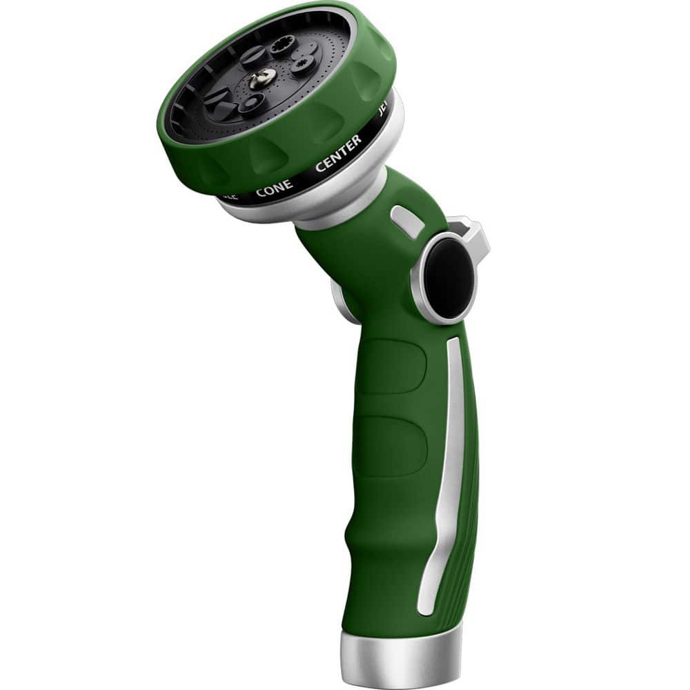 Green Heavy Duty Metal Hose Nozzle Sprayer with 9 Watering Patterns, Thumb Flow Control, Fits Standard Garden Hose price history on PriceWatchPro