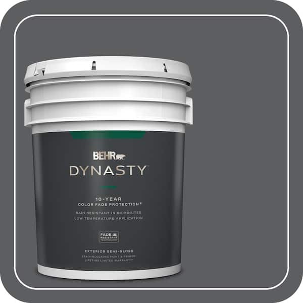 BEHR DYNASTY 5 gal. #N500-6 Graphic Charcoal Semi-Gloss Enamel Exterior Stain-Blocking Paint & Primer
