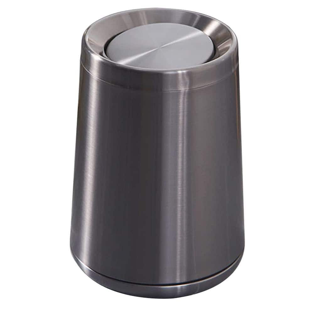 2.6 Gal. Black gold Metal Trash Can with Flip Cover
