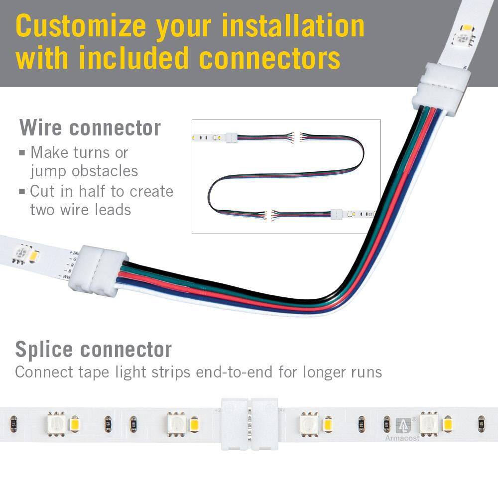 16-Foot RGB+W LED Tape Light with 24V Power