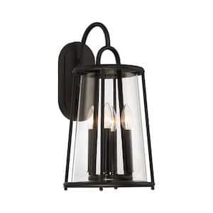 Daulle 6-Light Black Hardwired Outdoor Wall Lantern Sconce (1-Pack)