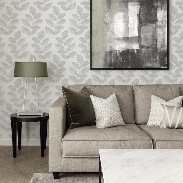 Sprig Grey Self Adhesive Wallpaper Sample