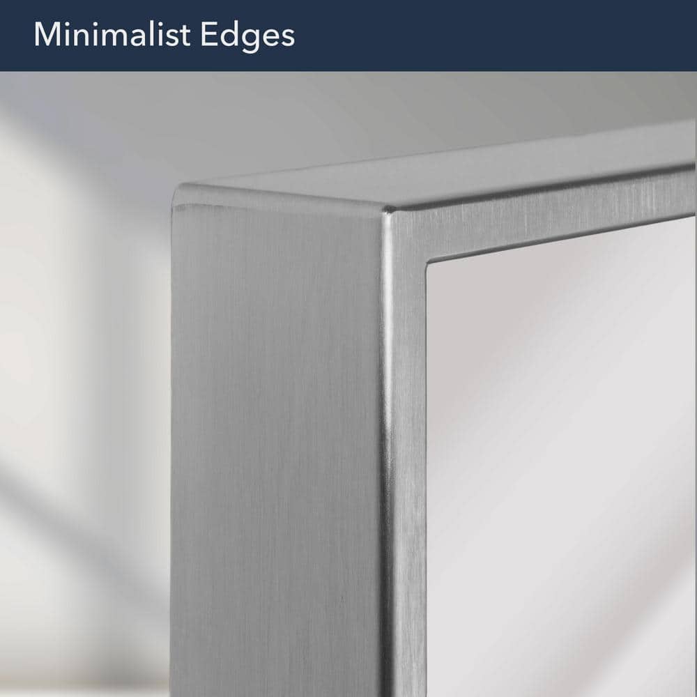 Elegant Brushed Nickel 24x30 Rectangular Vanity Mirror