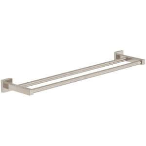 Duro 18 in. Double Wall Mounted Towel Bar in Satin Nickel
