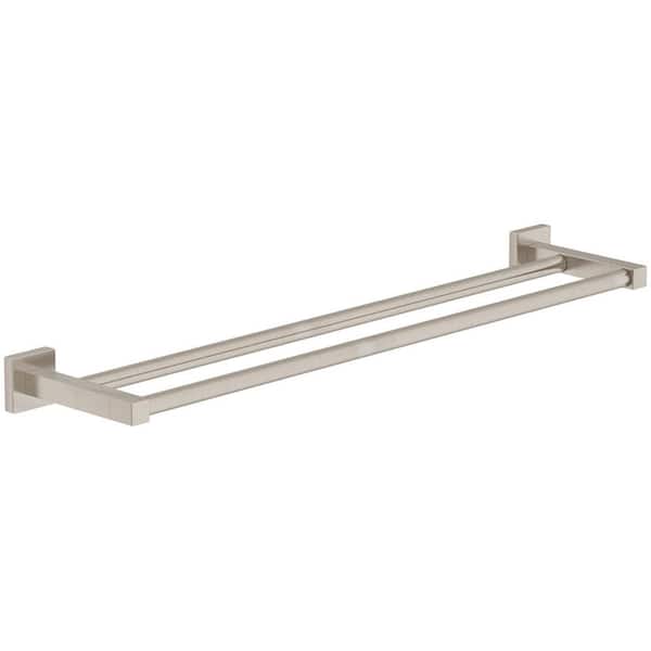 Symmons Duro 18 in. Double Wall Mounted Towel Bar in Satin Nickel