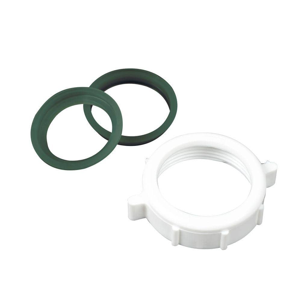 Everbilt 1 1 2 In Sink Drain Pipe Plastic Slip Joint Nut With Rubber Reducing Washers C2698c The Home Depot