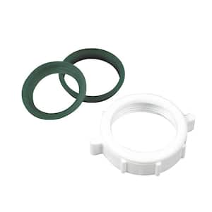 1-1/2 in. Sink Drain Pipe Plastic Slip-Joint Nut with Rubber Reducing Washers