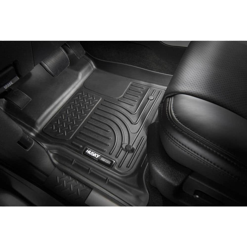 Front and 2nd Seat Floor Liners Fits 2019 Silverado/Sierra 1500 Crew Cab with Carpeted Storage Box
