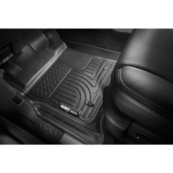 Husky Liners 98951 Black Weatherbeater Front & 2nd Seat Floor Liners Fits 2005-2015 Toyota Tacoma Double Cab 