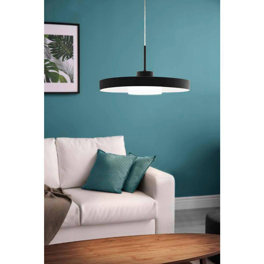 Alpicella Contemporary Matte Black LED Pendant 15.75"