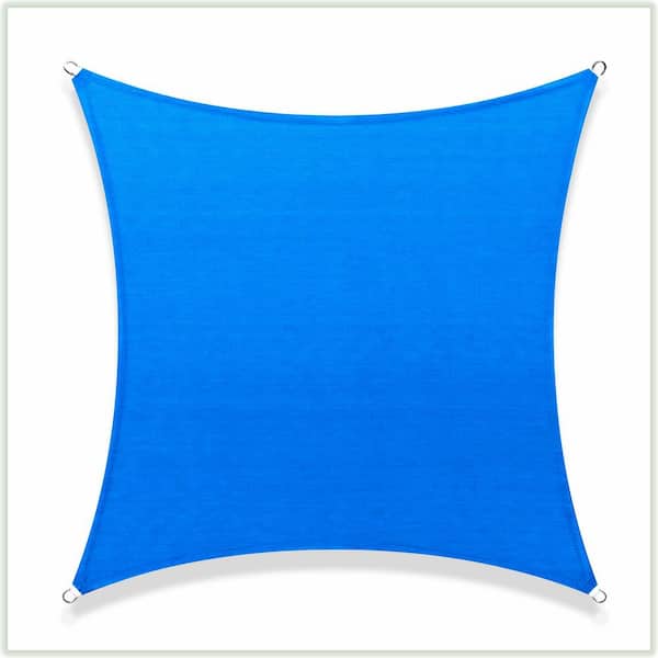 COLOURTREE 10 ft. x 10 ft. 190 GSM Blue Square Sun Shade Sail Screen Canopy, Outdoor Patio and Pergola Cover