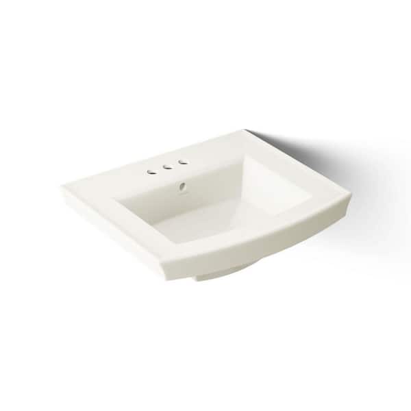 KOHLER Archer 24 in. x 20.44 in. Pedestal Bathroom Sink in Biscuit Vitreous China