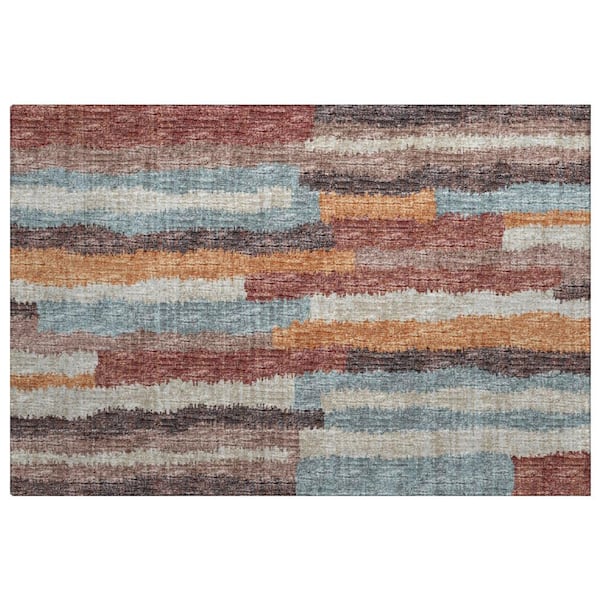Dream Shag Premium Machine Washable Abstract ADS78 Paprika 2 ft. x 3 ft. Accent Rug