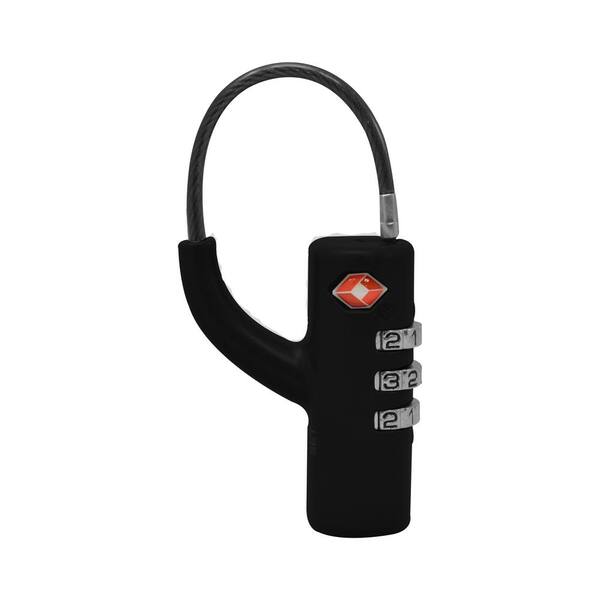 GoGreen Power 3 Digit Barrel Combination Padlock in Black - TSA Approved