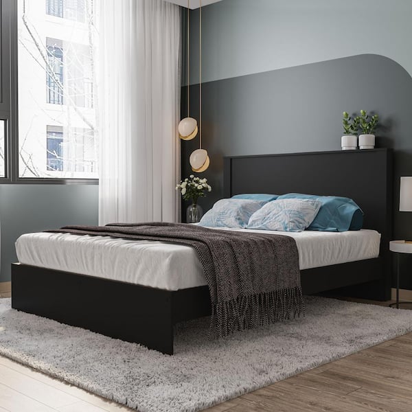 Juliette 2 Pc Wood Frame Queen Size Platform Bed with Headboard