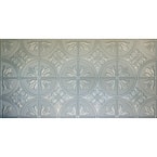 Dimensions 2 ft. x 4 ft. Glue Up Tin Ceiling Tile in Metallic Nickel