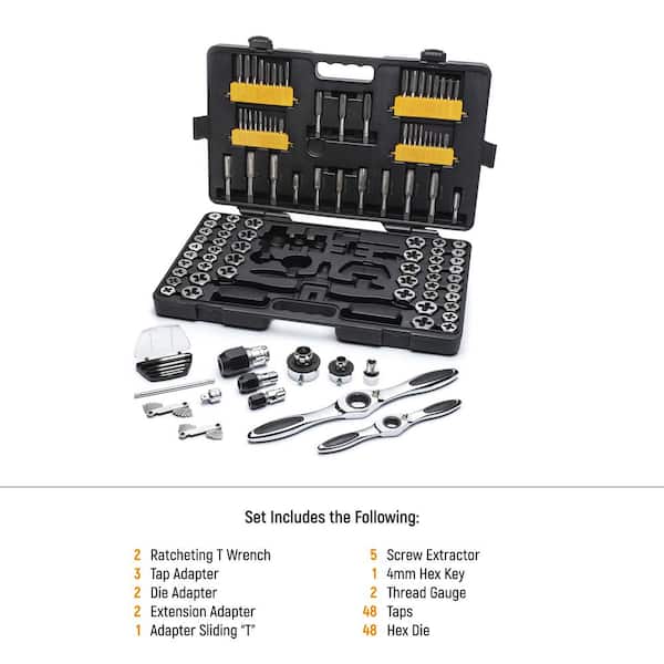 GEARWRENCH Ratcheting Tap and Die Set (114-Piece) 82812A-07 - The