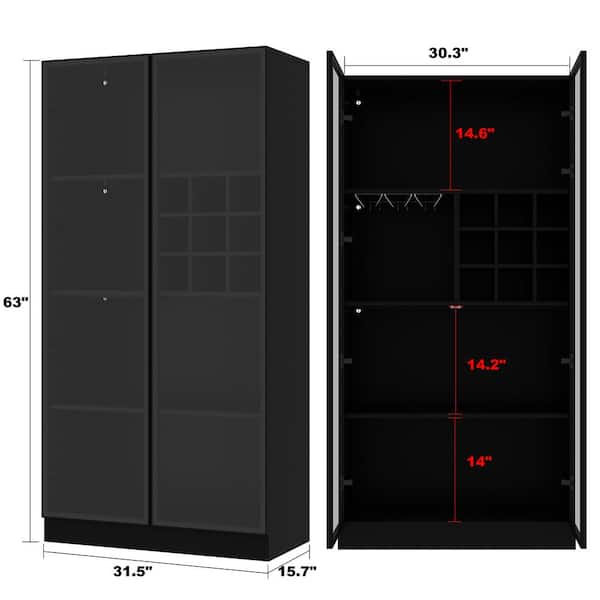 FUFU&GAGA White Painted Wood 31.5 in. W Food Pantry Cabinet With Double  Doors, Pull-out Wine Rack, Drawers, Anti-dumping device KF020317-01-c - The  Home Depot