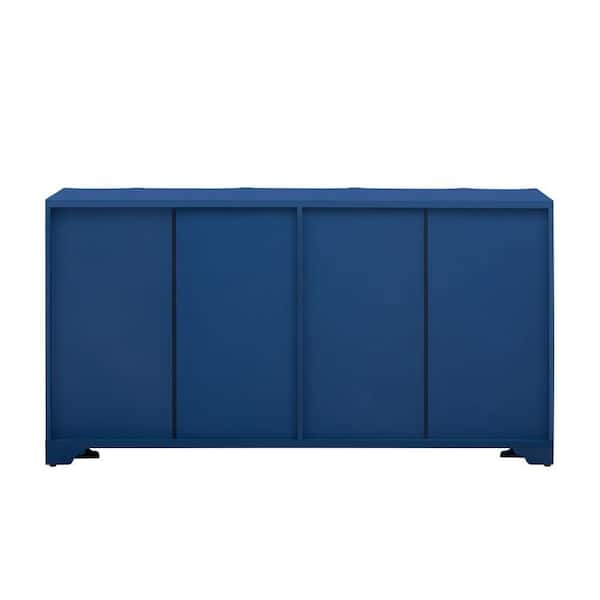 anpport Modern Navy Blue 31.7 in. H Accent Cabinet with 2-Shelves
