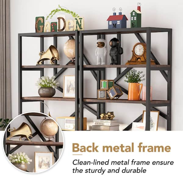 TRIBESIGNS WAY TO ORIGIN Hamilton 71 in. Rustic Brown Wood 6-Shelf